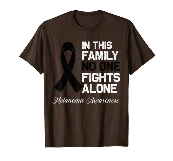 

in this family no one fights alone melanoma awareness t-shirt, White;black