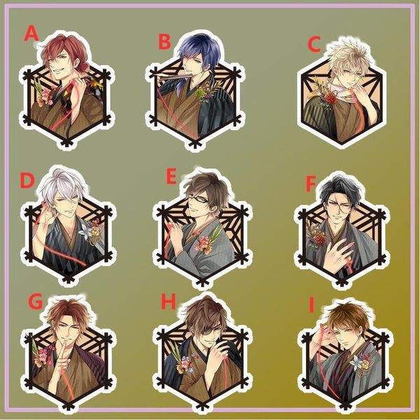 

keychains anime keychain ikemen sengoku date masamune sarutobi sasuke acrylic keyring strap figure hanging accessories 6cm, Silver