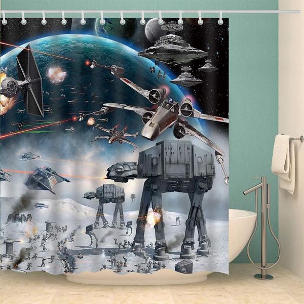 

shower curtains blue movie polyester waterproof fabric curtain