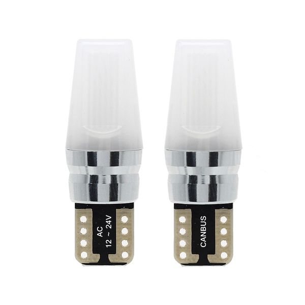 2 pezzi CANBUS T10 LED DRL luce di ingombro per auto lampada di parcheggio 12V 24V senza errori COB lampadina per interni auto 6000K auto bianca