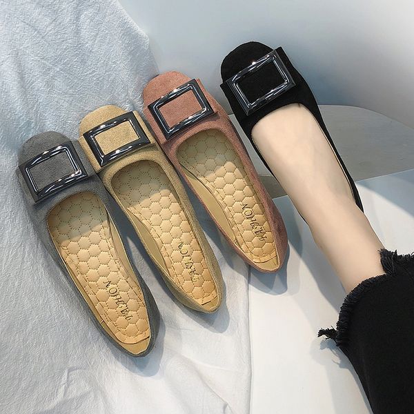 

more size 35-43 female apartment digit square foot sliding in flat metal flat-footed comfortable moccasins women ballet shoes dfv56 1m5o, Black