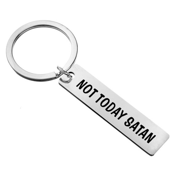 

new pendant not today satan stainls steel keyring lettering