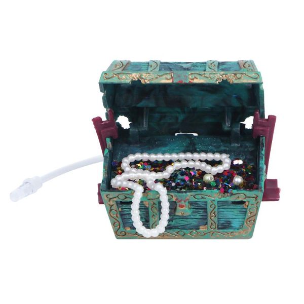 

decorations fish tank treasure box ornament creative resin aquarium decoration model (green)