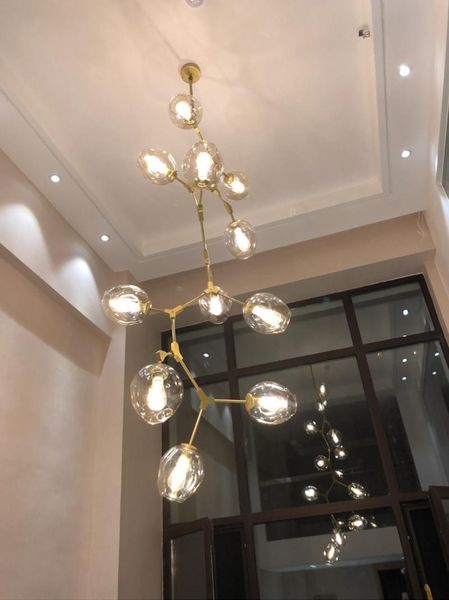

chandeliers nordic modern glass lampshape creative chandelier light vertical black gold body stair multi heads for choose