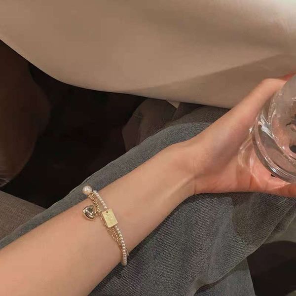 

zhirui summer korea east gate decoration design double brass gold plated love bracelet, Black