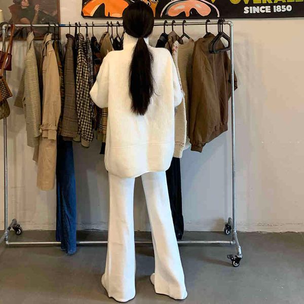 

women's tracksuits irmÃ£ fara calÃ§as de malha outono agasalho da mulher conjunto camisola inverno feminino perna larga typw, Gray