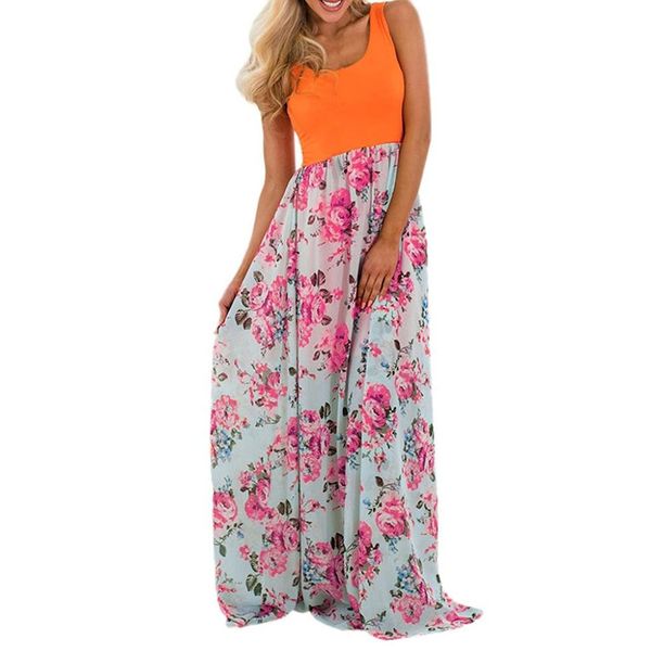 

festival outfitsflower print panelled womens festival clothing stitching mother daughter parent child long dress jsut for easter dress, Black;gray