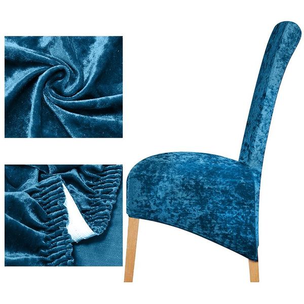 

chair covers 1/2/4/6 shiny velvet cover stretch long back high seat big elastic plush for home banquet party el