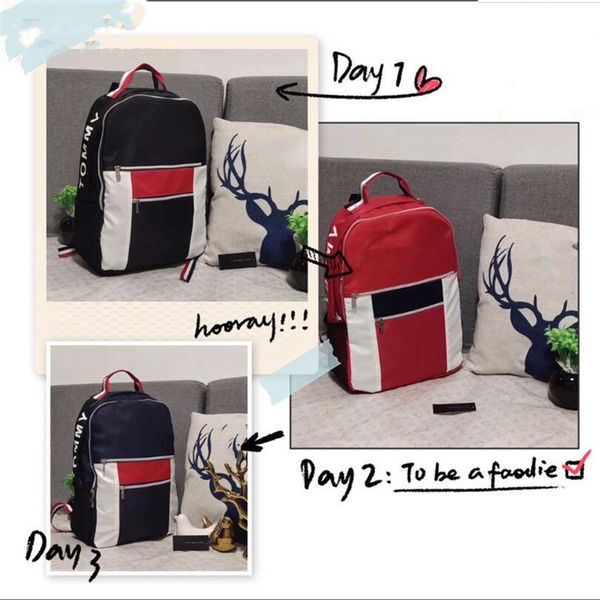 

school bag computer backpack outdoor sports travel canvas color matching handbag