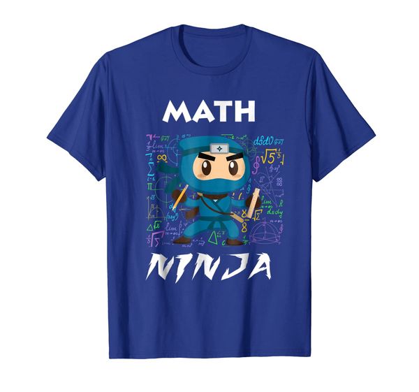 

math ninja short sleeve dark shirts for men women kids, White;black