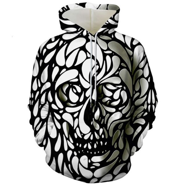 

2021 printing skull creative leisure trend men's 3d sweater series for men sweatshirt hoodie sportswear pullover sport jackets designer, Black