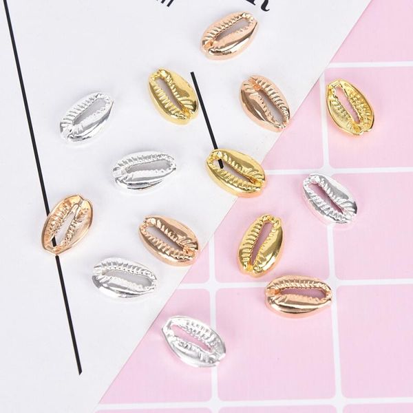 

charms 10pcs shinning gold/silver color sea shell for women men diy jewelry fashion pendant handmade necklace bracelet findings, Bronze;silver