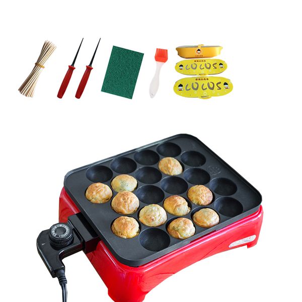 800W Chibi Maruko Baking Machine Homany Takoyaki fabricante de polvo bolas de grade de cozinha