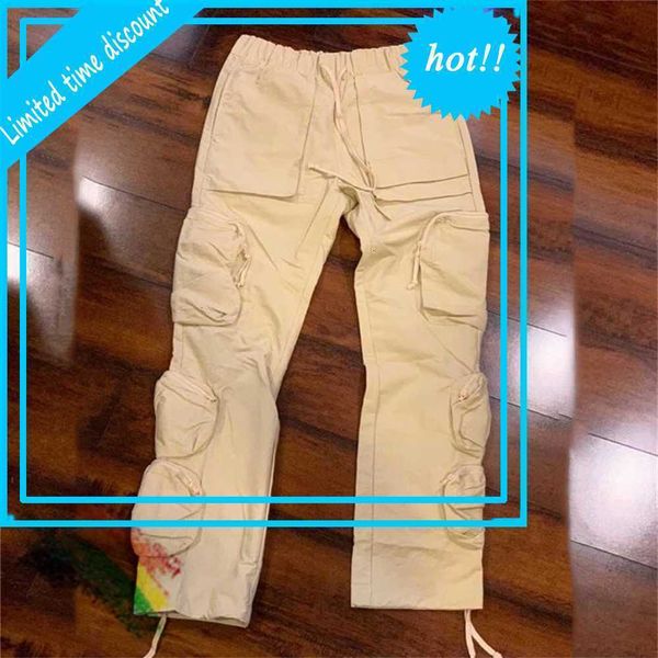 

pocket cargo pants men women joggers drawstring sweatpants trousers, Black