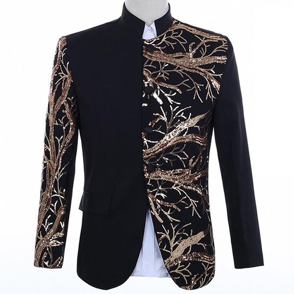 

men's suits & blazers 2021 master of ceremonies stage clothing singer and host suit brand designed chorus sequin costume blazer xz40, White;black