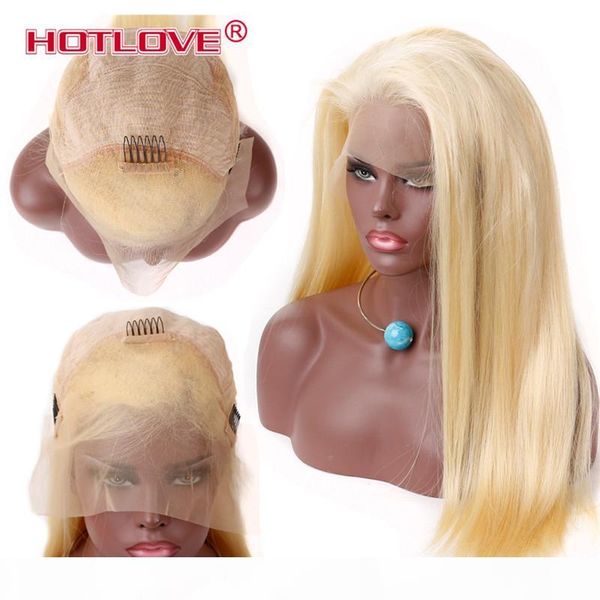 

ove hair straight 613 lace front wig with baby hair blonde malaysian remy hair pre plucked natural hairline wig 13x4 ing, Black;brown