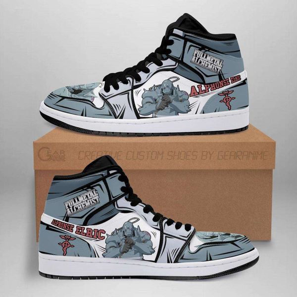 

customization alphonse elric sneakers metal alchemist anime custom shoes