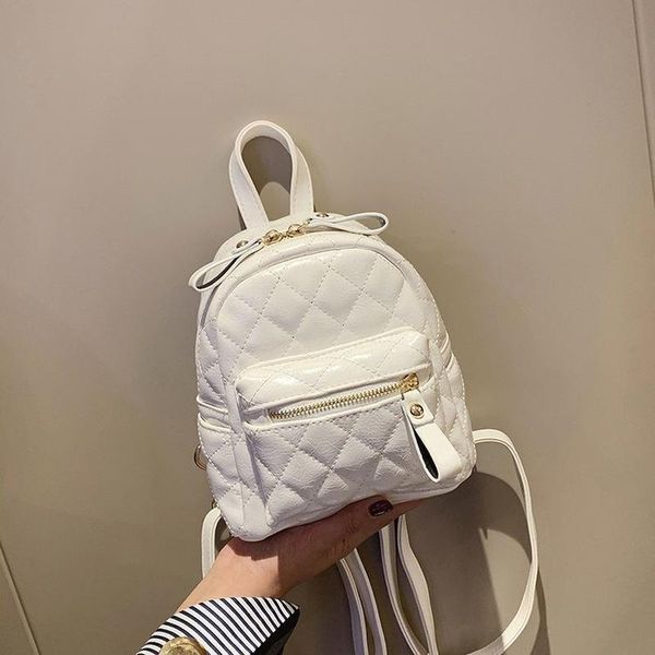 

outdoor bags 2021 ladies pu backpack simple solid color trend exquisite mini lightweight student school bag