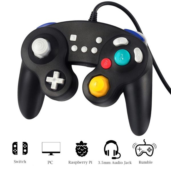 

game controllers & joysticks exlene 3m usb gamecube switch wired controller for switch, audio, rumble, motion control, turbo, work on pc