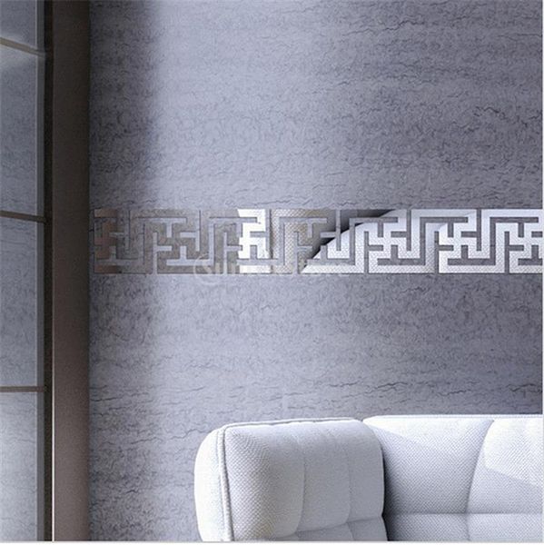 

window stickers wall sticker waist line skirting mirror surface kit diy background home room decoration