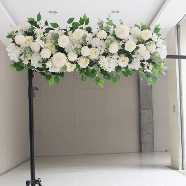 Partydekoration 50 cm DIY künstliche Blumenreihe Acanthosphere Eukalyptus Hochzeit Home Hintergrund Dekor Blumen Rose Pfingstrose Hortensie Pflanze Mi