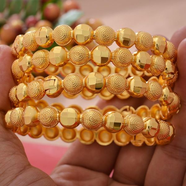 

bangle 4pcs/set gold color bangels for women girls dubai bangle&bracelets jewelry arab middle eastern african fashion bead, Black
