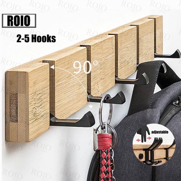 

hooks & rails over the door clothes hanger wall-mounted bamboo bathroom organizer rack coat hat towel kitchen brack