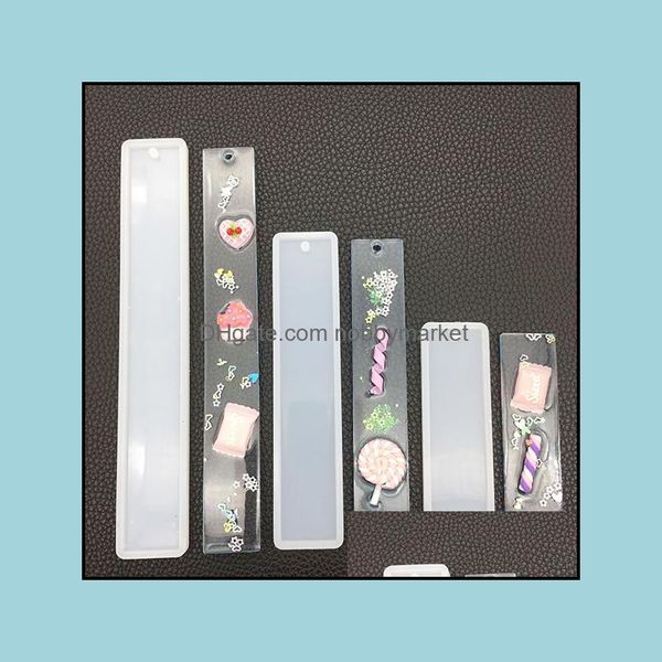 Ferramentas de Jóias de Moldes Equipamento REC Sile Bookmark Molde DIY Handmade Bookmarks Mod Fazendo Epoxy Resina Artesanato Suprimentos 3 Tamanho Gota entrega 202