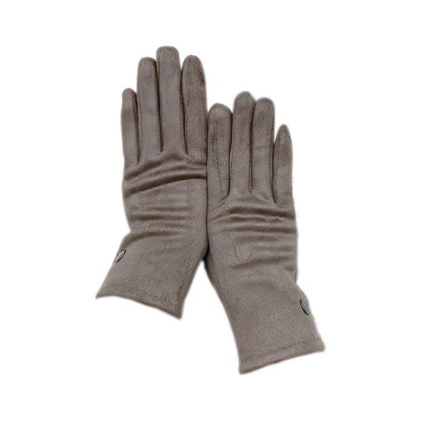 

five fingers gloves winter ladies 2021 touch screen suede thickened wrist fashion leather warm driving high-end fash, Blue;gray