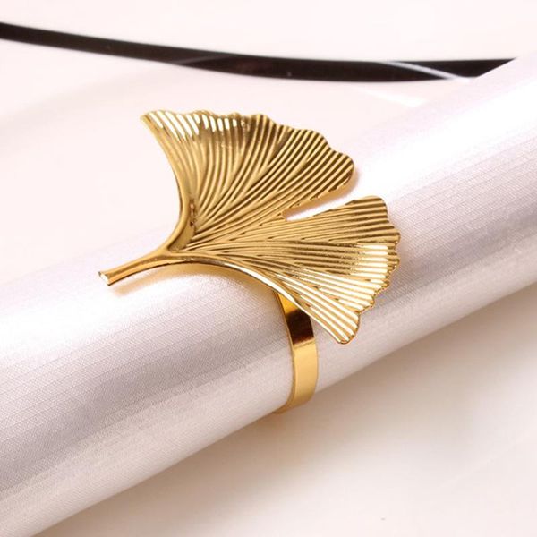 

napkin rings 1 pcs stainless steel el ginkgo leaf buckle towel