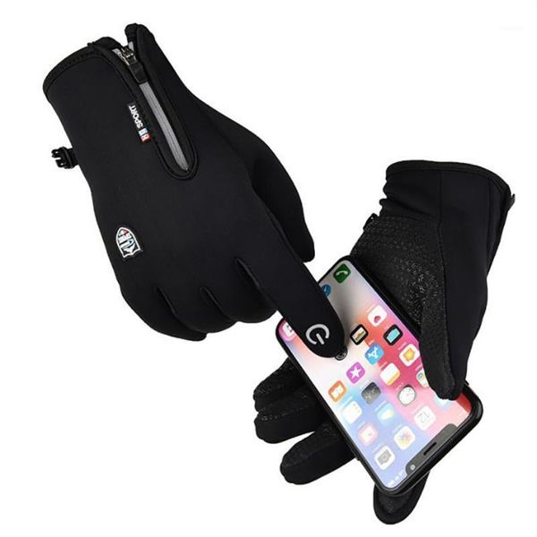 

cycling gloves touchscreen winter thermal bike ski outdoor camping hiking bicycle sports full finger1, Black
