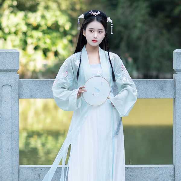

hanfu women chinese dress china ancient fairy princess costume traditional hanfu female & girl tang suit 210601, Black;gray