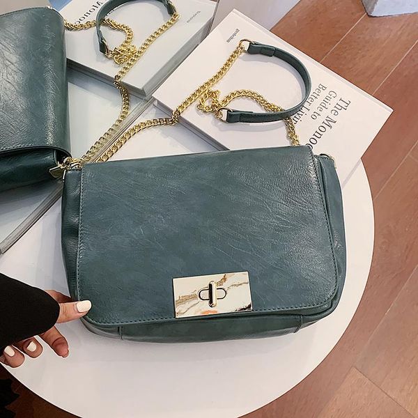 

vintage square crossbody bag 2021 fashion new pu leather women's designer handbag chain shoulder messenger bag
