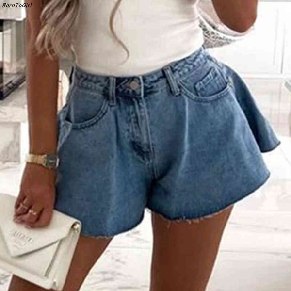 

women's jeans casual borntogirl broad leg women's tall blue waist jeans woman shorts mxku