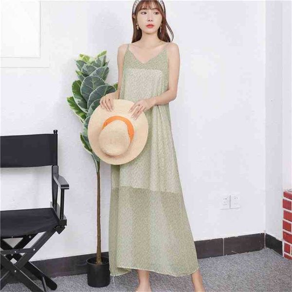 

slim printed flowers loose floral summer slip dress all match plus size femme long dresses vestidos 210525, Black;gray