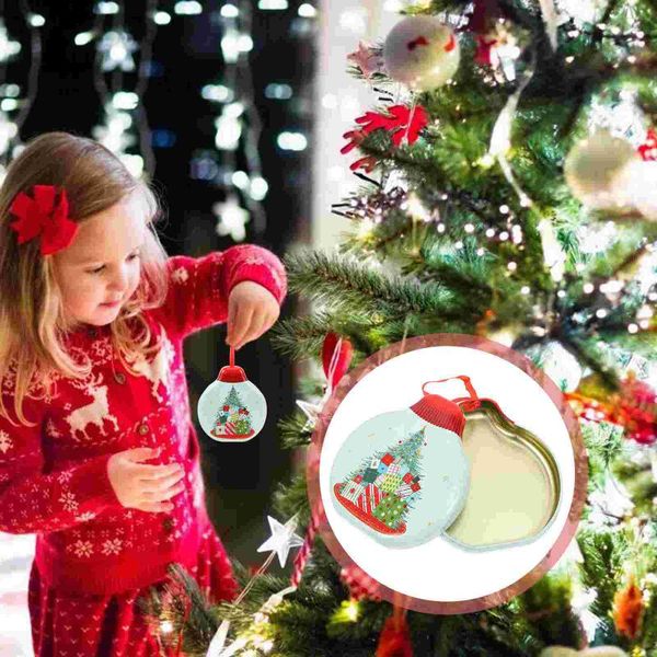 

gift wrap 1pc xmas themed candy box tinplate container mini tree pendant
