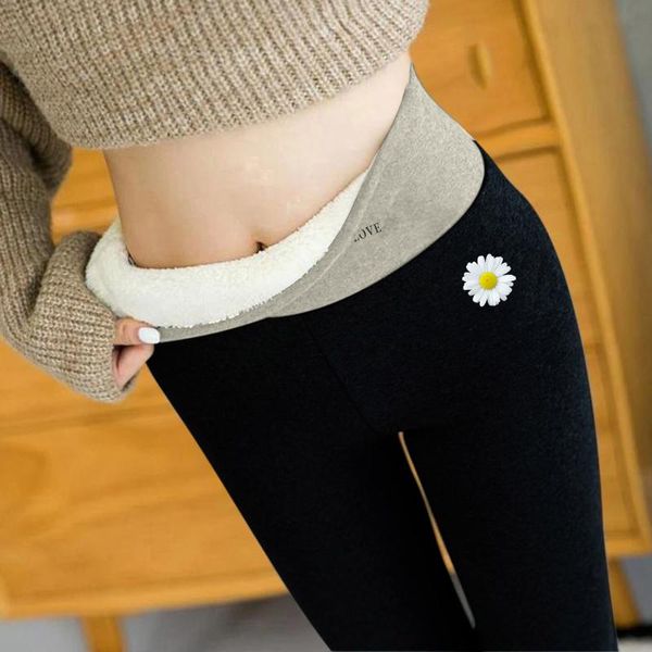 

women's leggings women winter warm high waist velvet thick legging patchwork stretch pencil pant plus size fitness f5, Black