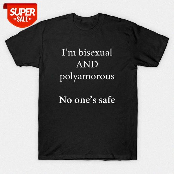 

sunfiz yf i' bisexual and polyamorous, no one's safe t-shirt t-shirts black t shirt women tees #o729, White