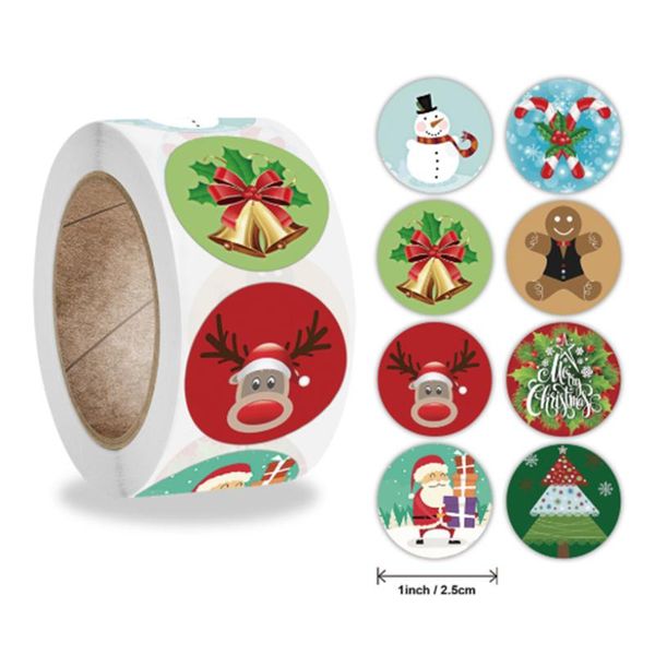 

christmas decorations 500pcs gift box sticker seal navidad merry candy bag 2022 year xmas natal noel kerst