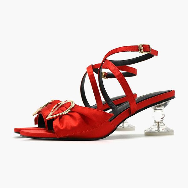 

dress shoes 2021 fashion heart-shaped glass with square head open toe fairy strange high-heeled sandals, Black