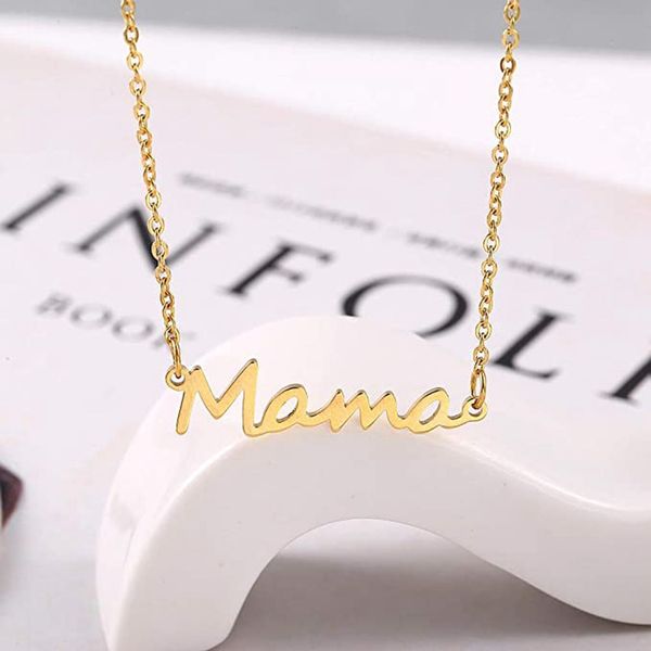 

delicate letter mama necklace mothers love pendant jewelry minimal necklace for mom birthday mother day gifts-z 156 u2, Silver