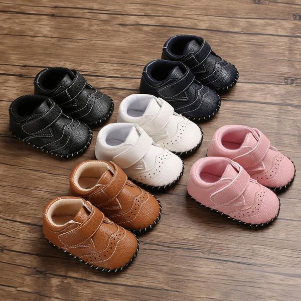 

first walkers baby shoes leather moccasin infant footwears black for born boy 0 -18m