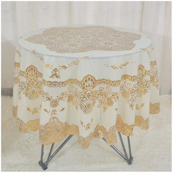 

pvc bronzing round tablecloth kitchen or living room tablecloth elegant and generous waterproof oilproof anti hot