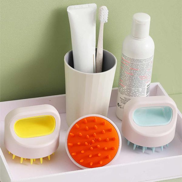 

bath accessory set removable soft hair silicone shampoo brush massage air bag head handheld shower scalp for home