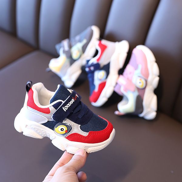 

2021 autumn children casual shoes infant toddler shoes mesh breathable outdoor girls boys sports shoes soft bottom kids sneaker, Black;grey
