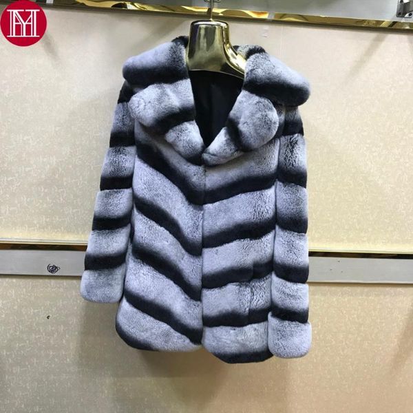 

women's fur & faux 2021 style women real natural rex coat 100% genuine jacket coats, Black