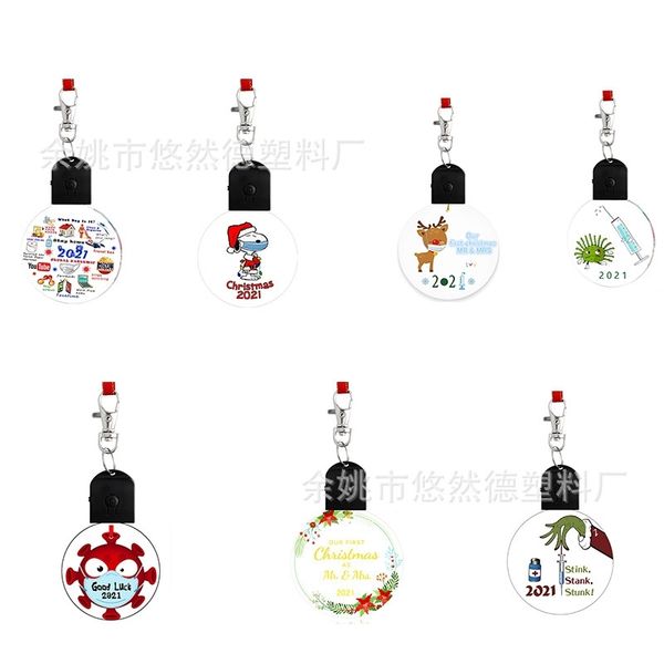 

2021 new with lamp acrylic ornament christmas tree pendant pendant syringe