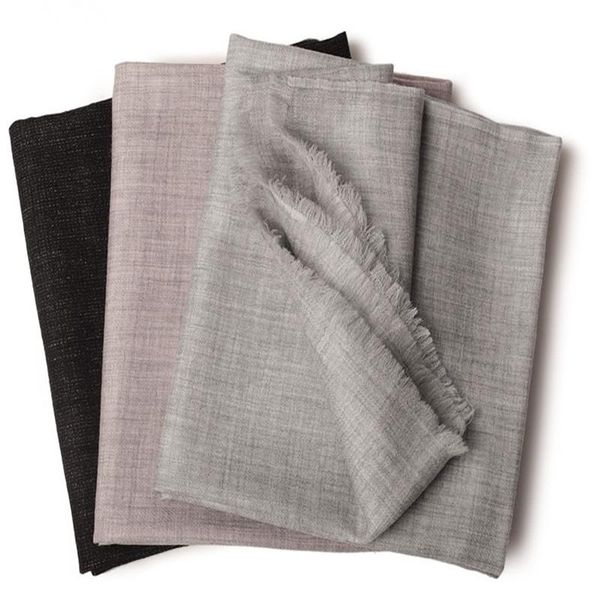 

scarves double sided solid color ring-cashmere clip yarns jacquard women's fashion scarf shawl pashmina md-thick 75x200cm, Blue;gray