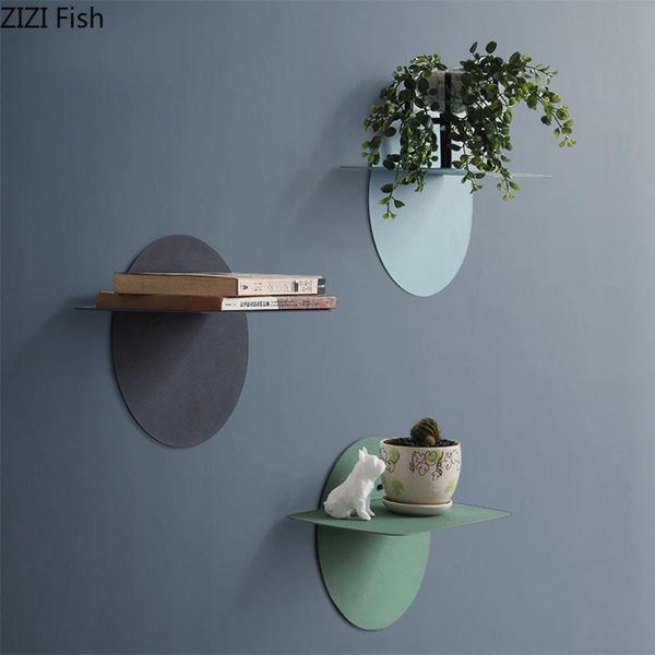 

creativity wall shelf background wall ornaments round shape metal shelf modern home decoration children's room decor accessories