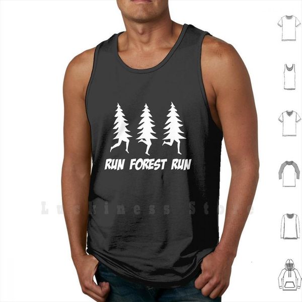 

run forest tank vest sleeveless men forrest gump running track and field nature woods, White;black